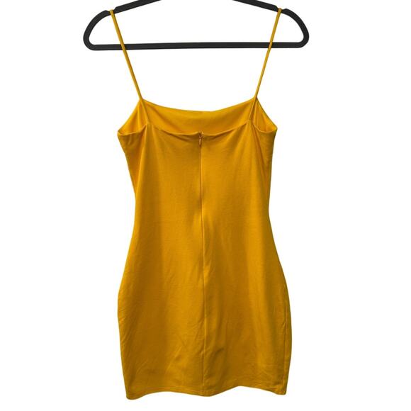 NEW! Lulus S Golden Yellow Bodycon Mini Dress $78 Strappy Stretch Sexy Mustard - Picture 3 of 9